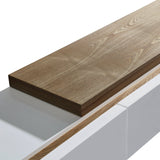 TV Cabinet with 2 Storage Drawers With High Glossy Assembled Entertainment Unit in White Ash colour - Top-Down View