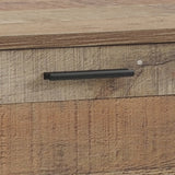TV Cabinet with 2 Storage Drawers Cabinet Natural Wood Like Particle board Entertainment Unit in Oak colour - Top-Down View