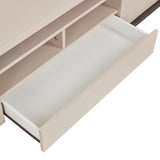 TV Cabinet with Storage Drawer Open Shelve Cabinet MDF in Champagne Colour - Top-Down View