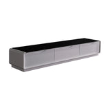 TV Cabinet with 3 Storage Drawers With High Glossy Assembled Entertainment Unit in Black & White colour - Front View