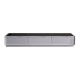 TV Cabinet with 3 Storage Drawers With High Glossy Assembled Entertainment Unit in Black & White colour - Side View