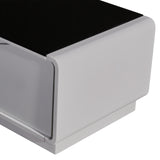 TV Cabinet with 3 Storage Drawers With High Glossy Assembled Entertainment Unit in Black & White colour - Top-Down View