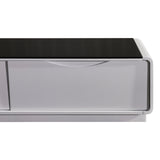 TV Cabinet with 3 Storage Drawers With High Glossy Assembled Entertainment Unit in Black & White colour - 45-Degree Angle