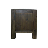 TV Cabinet with 3 Storage Drawers with Shelf Solid Acacia Wooden Frame Entertainment Unit in Chocolate Colour - Side View