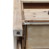 TV Cabinet with 3 Storage Drawers with Shelf Solid Acacia Wooden Frame Entertainment Unit in Oak Colour - Top-Down View