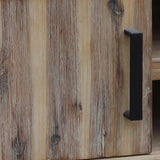 TV Cabinet with 2 Storage Drawers Cabinet Solid Acacia Wooden Entertainment Unit in Sliver Bruch Colour - Side View