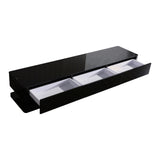 TV Cabinet with 3 Storage Drawers With High Glossy Assembled Entertainment Unit in Black colour - Side View