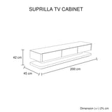 TV Cabinet with 3 Storage Drawers With High Glossy Assembled Entertainment Unit in Black colour - Rear View
