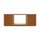 TV Cabinet MDF Brown Colour Two Sideboards Open Space