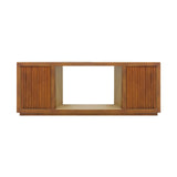 TV Cabinet MDF Brown Colour Two Sideboards Open Space - Front View