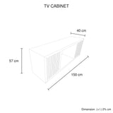 TV Cabinet MDF Brown Colour Two Sideboards Open Space - Close-Up Angle