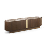 TV Cabinet MDF Board Melamine Interior Storage Entertainment Unit - Front View