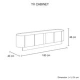 TV Cabinet MDF Board Melamine Interior Storage Entertainment Unit - Rear View