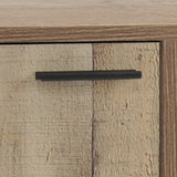 Wine Cabinet with 2 Strorage and open Selves Bar Cabinet Cupboard in Oak Colour - 45-Degree Angle
