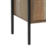 Wine Cabinet with 2 Strorage and open Selves Bar Cabinet Cupboard in Oak Colour - Rear View
