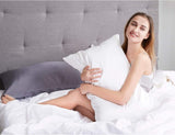Luxury Pillowcase 2 Pack - 100% Pure Mulberry Silk on Both Sides - White - Rear View