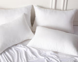 Luxury Plush Down Microfibre Medium Firm Pillows - 4 Pack - Low Angle