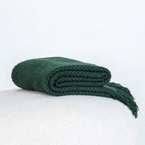 Micro Plush Knitted Woven Throw Blanket - Forest - 45-Degree Angle
