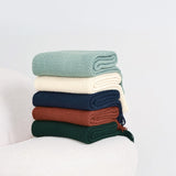 Micro Plush Knitted Woven Throw Blanket - Seafoam - Extra Image