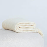 Micro Plush Knitted Woven Throw Blanket - Snow - Rear View