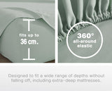 100% Vintage Washed Microfibre Fitted Sheet Set – Ultra Soft & Lightweight All-Season Fitted Sheet with 1 Pillowcase (Sage, Single Size) - Front View