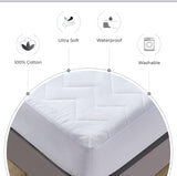 100% Ultra-Soft Cotton Quilted Anti-Microbial Mattress Cover Protector - Single Size - Side View