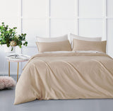 Bamboo Microfibre Quilt Cover Set - Linen - Single - Front View