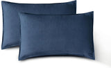 Vintage Washed Microfibre Quilt Cover Set (2Pcs) - Navy - Single Size - Low Angle