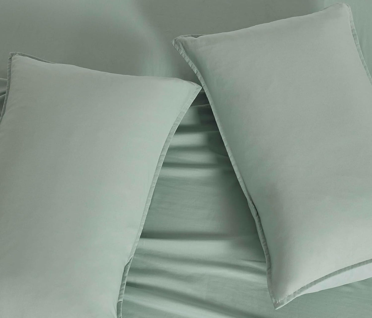 Vintage Washed Microfibre Quilt Cover Set (Sage, Single)