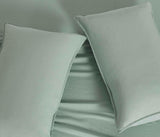 Vintage Washed Microfibre Quilt Cover Set (Sage, Single) - Top-Down View