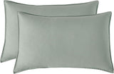 Vintage Washed Microfibre Quilt Cover Set (Sage, Single) - 45-Degree Angle
