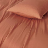 100% Cotton Vintage Washed Bed Quilt Cover Set - Brick - Single - Side View