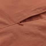 100% Cotton Vintage Washed Bed Quilt Cover Set - Brick - Single - Close-Up Angle