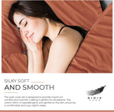 100% Cotton Vintage Washed Bed Quilt Cover Set - Brick - Single - Low Angle