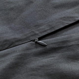 100% Cotton Vintage Washed Bed Quilt Cover Set - Charcoal - Single - Close-Up Angle