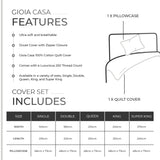 100% Cotton Vintage Washed Bed Quilt Cover Set - White - Single - Extra Image