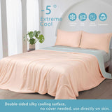 Ice Cooling Reversible Summer Comforter Blanket (Orange and Blue, Single/Double) - Front View