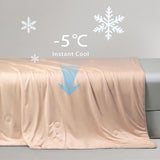 Ice Cooling Reversible Summer Comforter Blanket (Orange and Blue, Single/Double) - Top-Down View