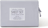 Vintage Washed 100% Cotton Sheet Set with 1 Pillowcases - Silver - Single - 45-Degree Angle