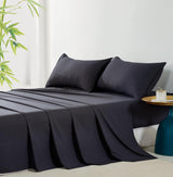 Bamboo Microfibre Sheet Set - Charcoal - Single - Front View
