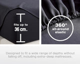 Bamboo Microfibre Sheet Set - Charcoal - Single - Top-Down View