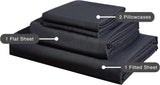 Bamboo Microfibre Sheet Set - Charcoal - Single - 45-Degree Angle