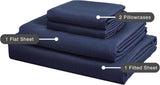 Bamboo Microfibre Sheet Set - Navy - Single - 45-Degree Angle