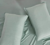 Bamboo Microfibre Sheet Set - Sage Green - Single - Top-Down View