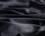 Vintage Washed Microfibre Sheet Set with 1 Pillowcase - Black - Single - Close-Up Angle