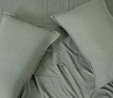 Vintage Washed Microfibre Sheet Set with 1 Pillowcase - Khaki Green - Single - Side View