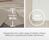 Vintage Washed Microfibre Sheet Set with 1 Pillowcase - Linen - Single - 45-Degree Angle