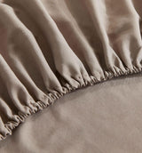 Vintage Washed Microfibre Sheet Set (Truffle, Single) - Top-Down View