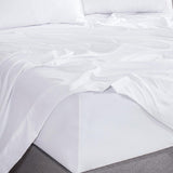 Vintage Washed Microfibre Sheet Set with 1 Pillowcase - White - Single - Side View