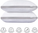 Bamboo Cooling Pillows Twin Pack - Luxury Plush Down-Like Microfibre Pillows for Bedding - Ultra Soft, Comfy & Breathable Standard Pillows - 45-Degree Angle